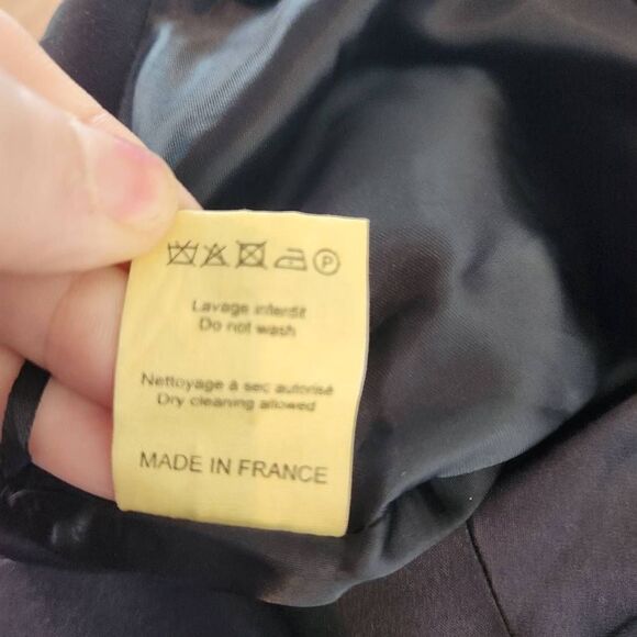 Nina Ricci Women's Black Purple Silk Wool Blend Back Zipper Pencil Skirt 38 XS 2 - Picture 12 of 12